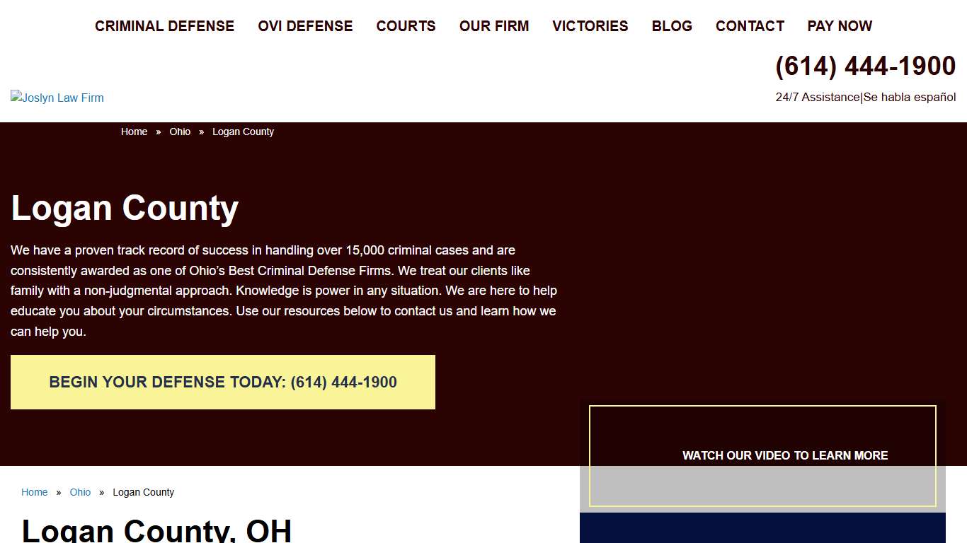 Bellefontaine, Logan County Ohio Criminal Defense Lawyers Joslyn Law Firm