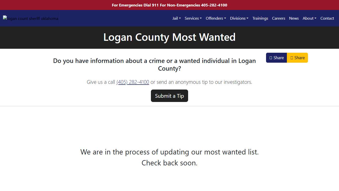 Most Wanted Logan County Sheriff's Office