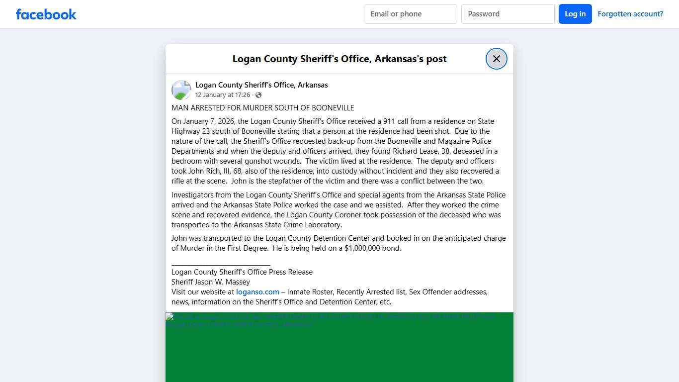 MAN ARRESTED FOR... - Logan County Sheriff's Office, Arkansas Facebook